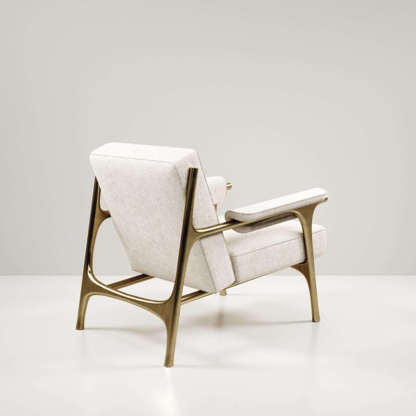 Upholstered Armchair with Bronze-Patina Brass Details by R&Y Augousti - Image 3