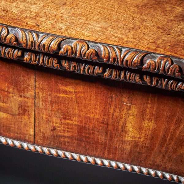 18th Century George III Carved Mahogany Serpentine Concertina Action Card Table - Image 14