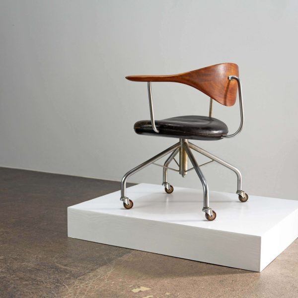 JH 502 Swivel Chair by Hans Wegner for Johannes Hansen, Denmark 1950s - Image 7