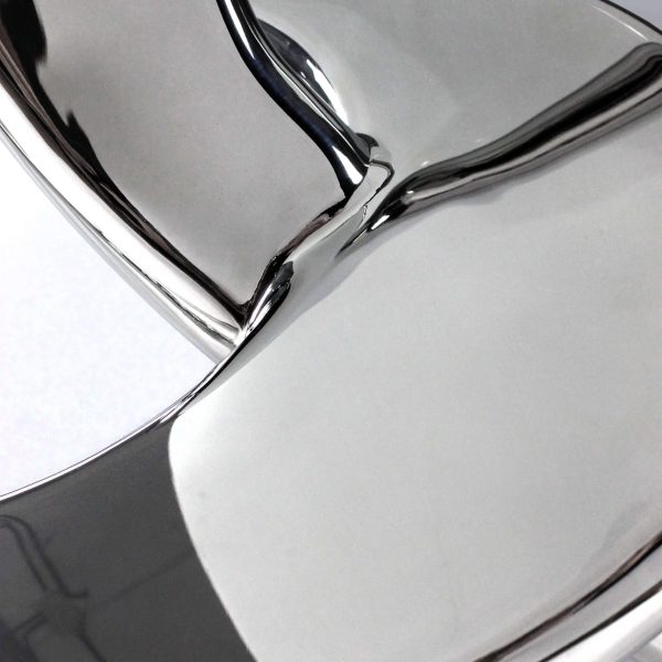 Dining Table Rings Sculpture Rectangular Glass Crystal Mirror Steel Collectible - Image 7