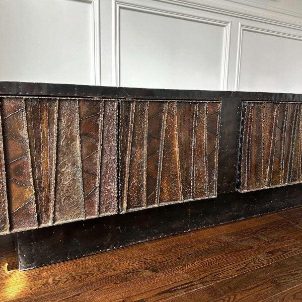 Deep Relief Steel Front Sideboard Cabinet PE-42 by Paul Evans - Image 9