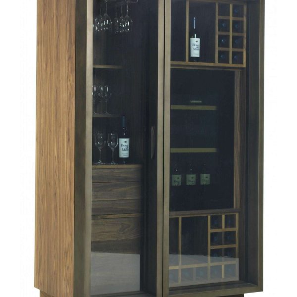 Contemporary Italian Wine Storage Cabinet in Solid Walnut - Image 8