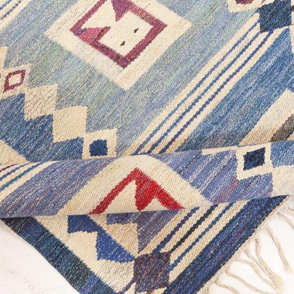 Vintage Swedish Flat Weave Rug “The Girls in the Window” Designed by Edna Martin - Image 4