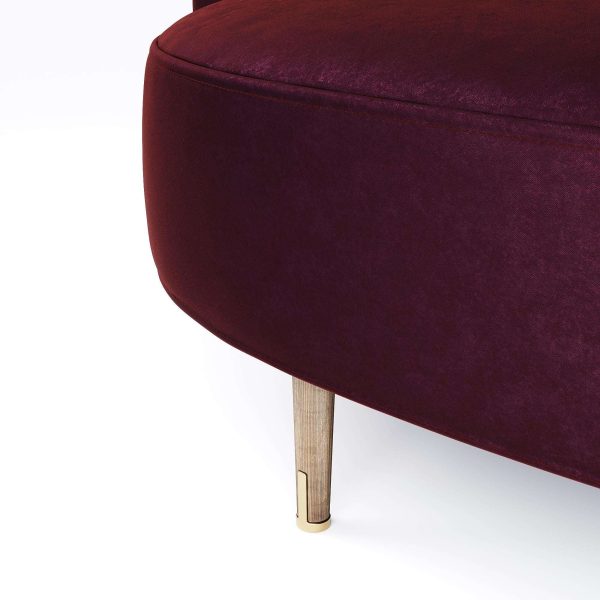 Art Deco Style Elie Saab Maison Bordeaux Velvet Monolith Sofa, Italy - Image 3