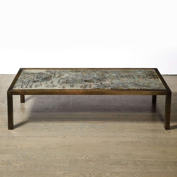 Mid-Century Modern Spring Festival Cocktail Table signed Philip & Kelvin LaVerne - Image 4