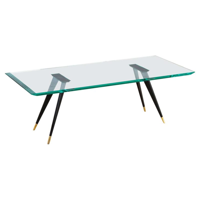 20th Century Max Ingrand Fontana Arte Low Table mod. 1817/1 Brass and Glass, 50s
