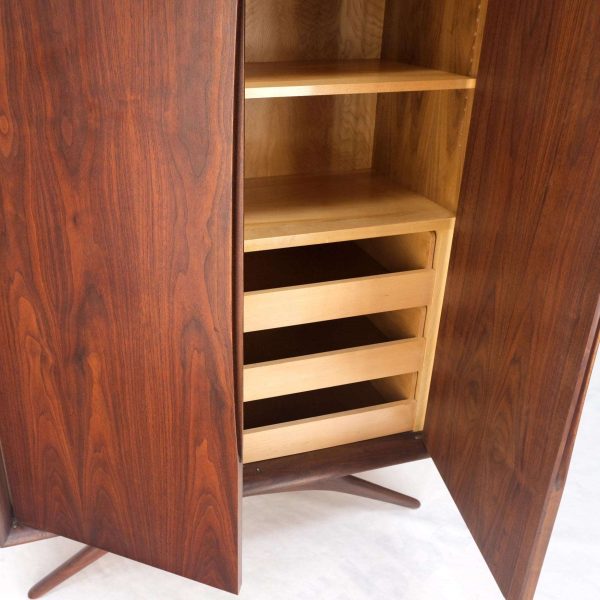 Vladimir Kagan Walnut Dresser Two Door Cabinet Chifforobe on Slayed Legs Mint! - Image 7