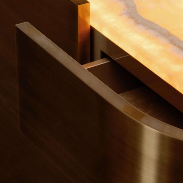 Sahara TV Cabinet, Brass, Miel Onyx, Handmade by Greenapple - Image 8
