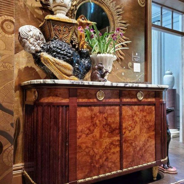 Early 20th Century French Louis XVI Gilt Bronze Mounted Mahogany Credenza - Image 7