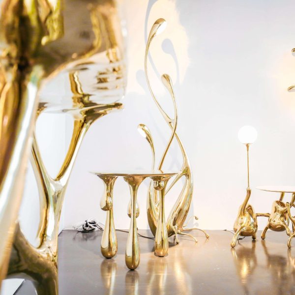 Melting Side Table Polished Brass by Zhipeng Tan - Image 3
