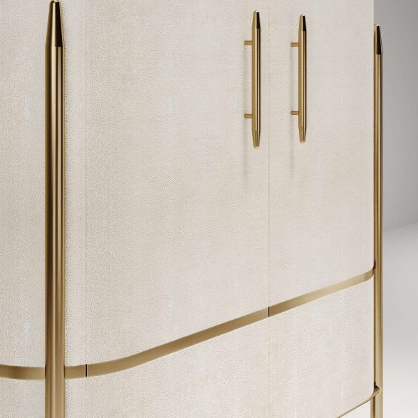 Shagreen Cabinet with Brass Accents by Kifu Paris - Image 5