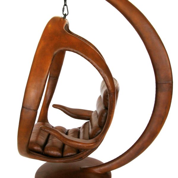 William Emmerson "Ab Ovo" Leather Hanging Pod Chair - Image 3