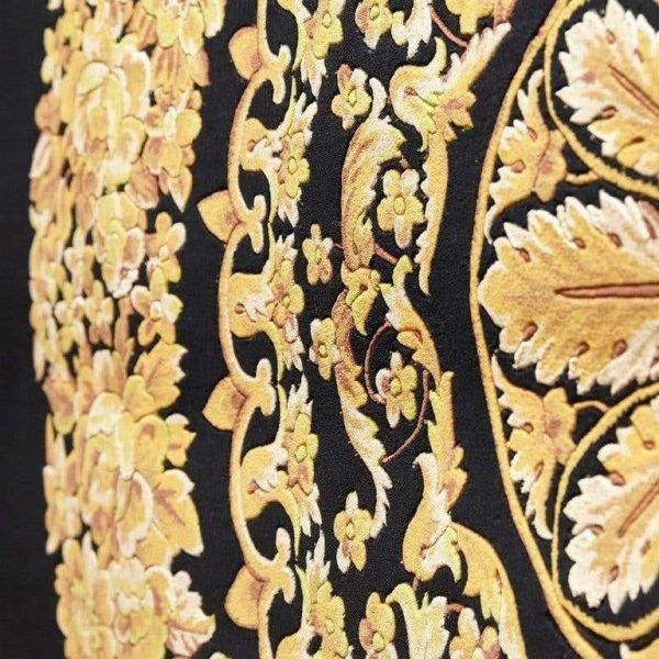 Versace Collection Rug Petit Barocco Nero Black Gold, 1980 - Image 5