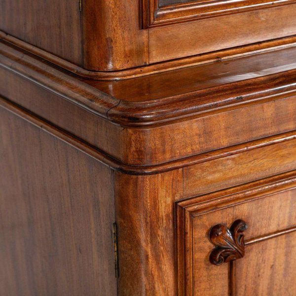 Monumental Early 19thC English Mahogany Glazed Library Bookcase - Image 8