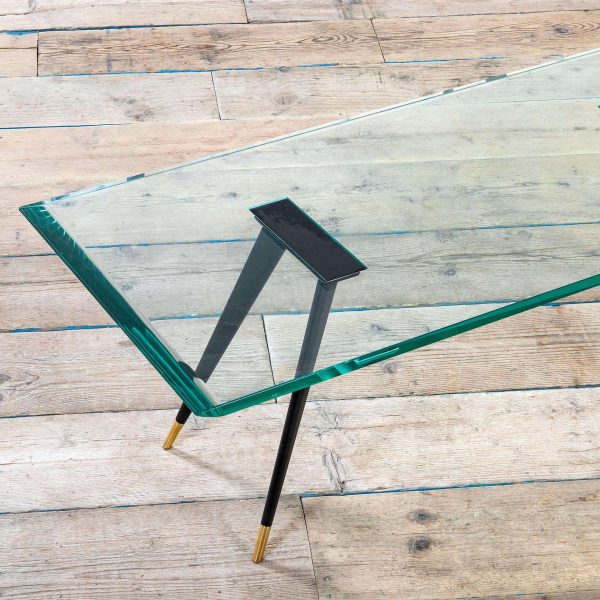 20th Century Max Ingrand Fontana Arte Low Table mod. 1817/1 Brass and Glass, 50s - Image 6