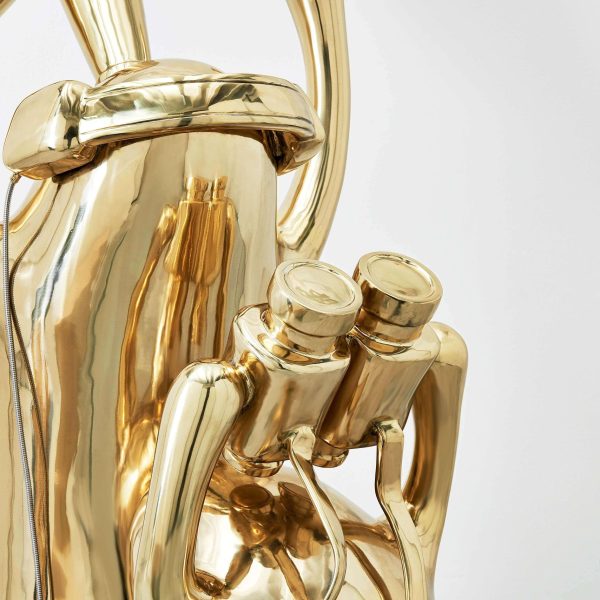 Astronomers Figurative Floor Lamp Polished Brass Gold by Zhipeng Tan - Image 3