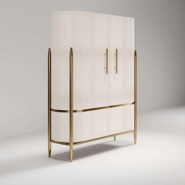 Shagreen Cabinet with Brass Accents by Kifu Paris - Image 3