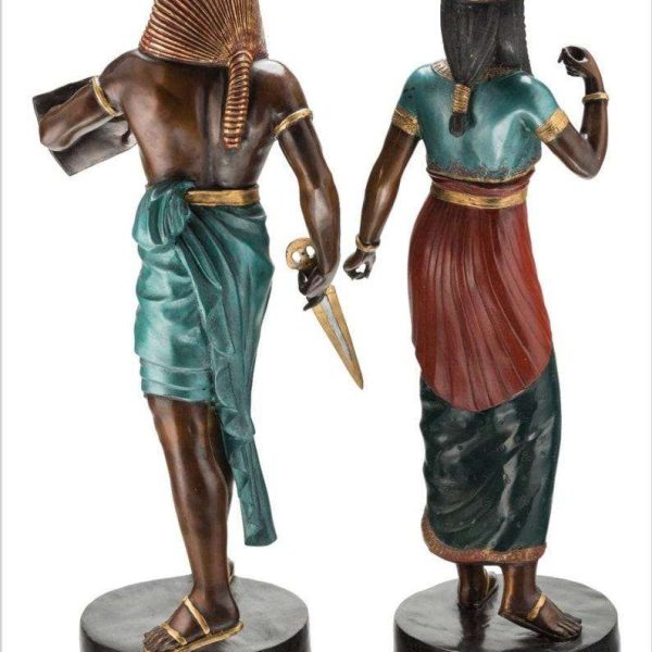 Monumental Emile Louis Picault Signed Egyptian Revival Pharaoh Sculptures, Pair - Image 2