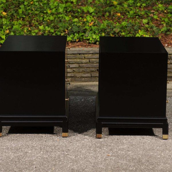 Breathtaking Pair of Black Walnut Parquetry Small Commodes by Renzo Rutili - Image 7