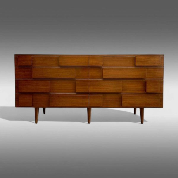 Gio Ponti for Singer & Sons Italian Mid-Century Modern Sculptural Dresser, Walnut - Image 3