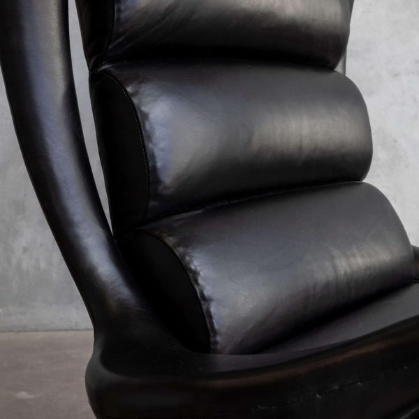 William Emmerson "Ab Ovo" Leather Hanging Pod Chair - Black - Image 9