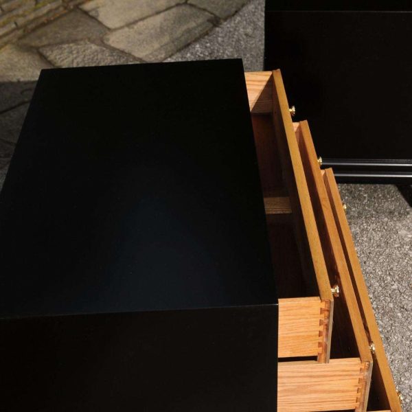Breathtaking Pair of Black Walnut Parquetry Small Commodes by Renzo Rutili - Image 9