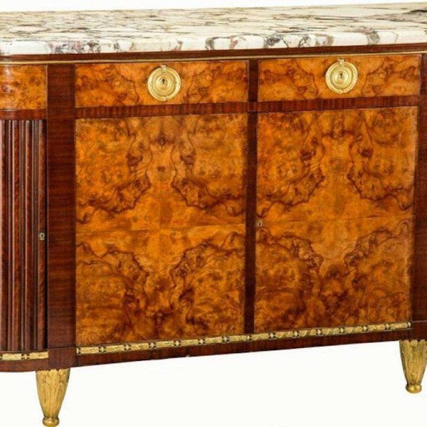 Early 20th Century French Louis XVI Gilt Bronze Mounted Mahogany Credenza - Image 6