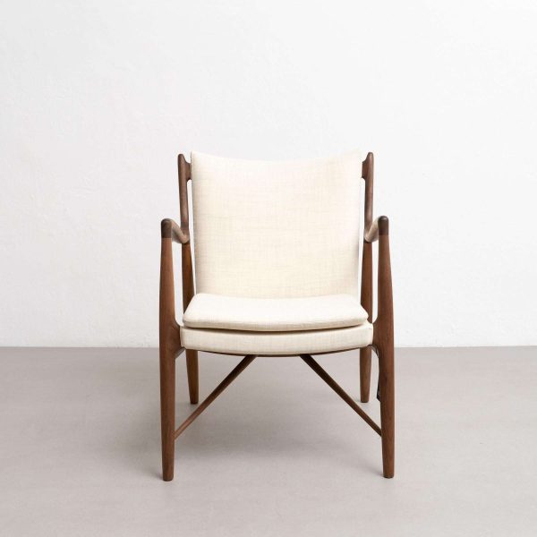 Finn Juhl 45 Chair, Wood and Fabric - Image 11