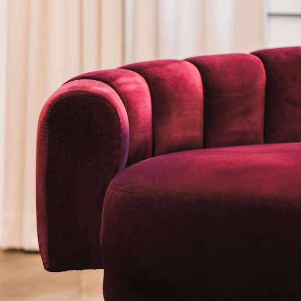 Art Deco Style Elie Saab Maison Bordeaux Velvet Monolith Sofa, Italy - Image 8