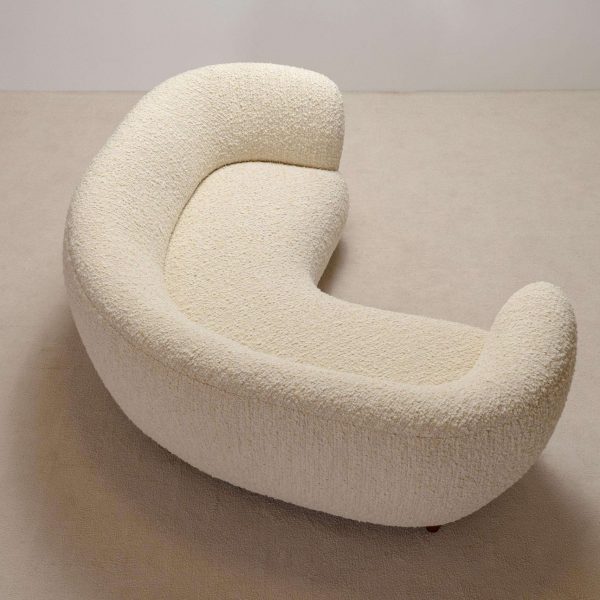 Danish Curved Three-Seater Banana Sofa in Bouclé with Oak Legs, 1940s - Image 5