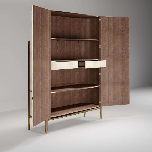 Shagreen Cabinet with Brass Accents by Kifu Paris - Image 8