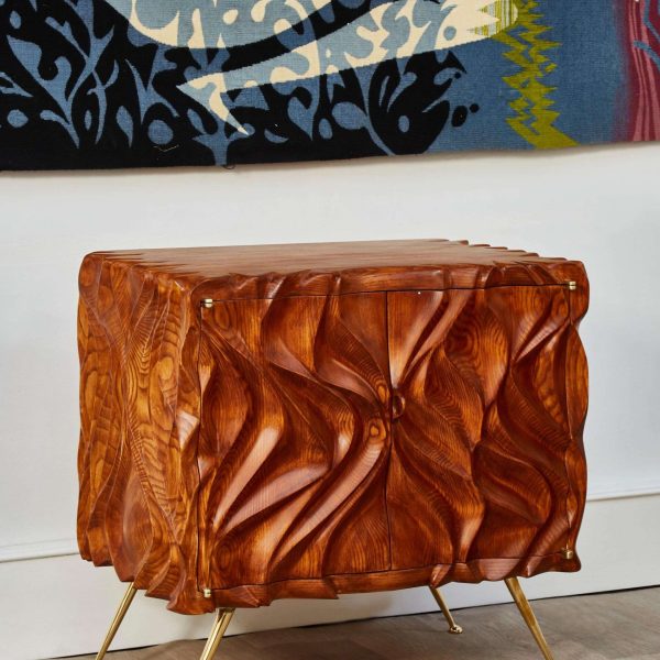 Pair of Wooden Nightstands by G. Nicolet - Image 7