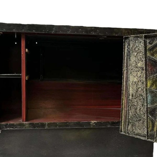 Important Welded Steel Deep Relief Sculpted Credenza by Paul Evans - Image 7