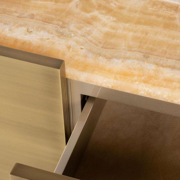 Sahara TV Cabinet, Brass, Miel Onyx, Handmade by Greenapple - Image 17