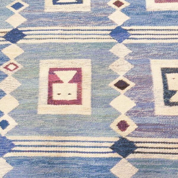 Vintage Swedish Flat Weave Rug “The Girls in the Window” Designed by Edna Martin - Image 5
