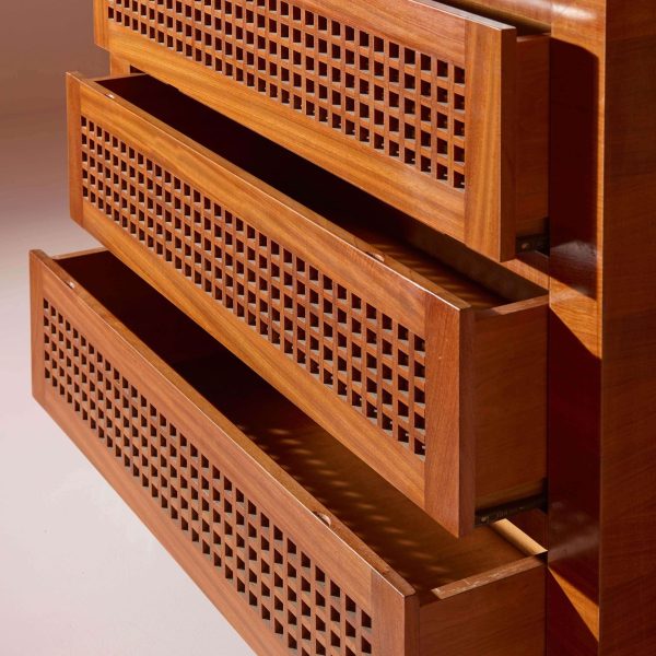 A Two-Part Cabinet in Rare Exotic Woods with Solid Ebony Inlays, Italy, 1990s - Image 10