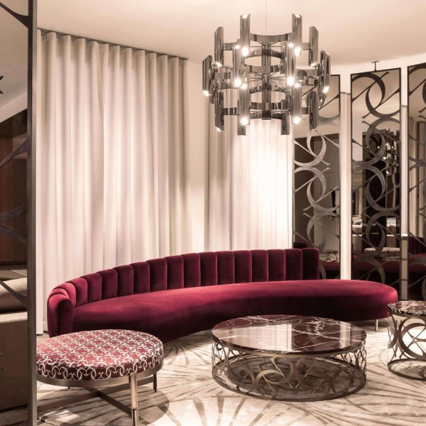 Art Deco Style Elie Saab Maison Bordeaux Velvet Monolith Sofa, Italy - Image 6