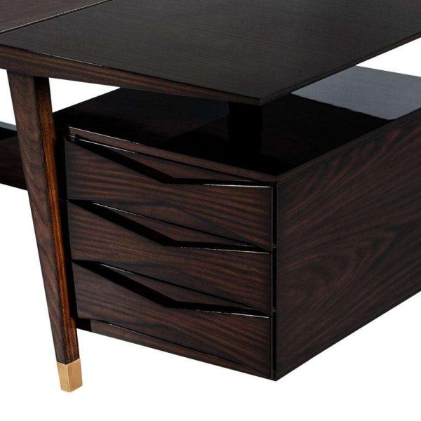 Custom Modern Walnut Executive Desk by Carrocel - Image 6