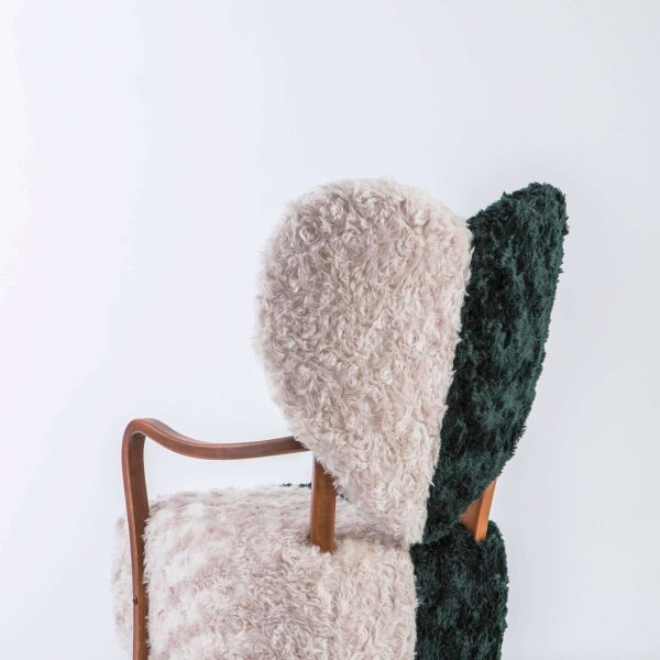 Contemporary Beechwood Uni Armchair with Heart Shaped Back and Mohair Upholstery - Image 10