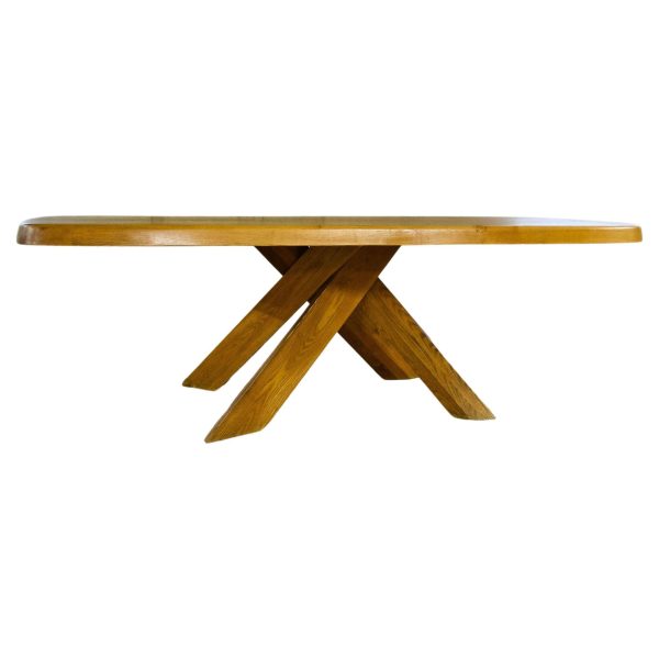 Aban Dining Table in Elm, T35D, Pierre Chapo, France, 1972