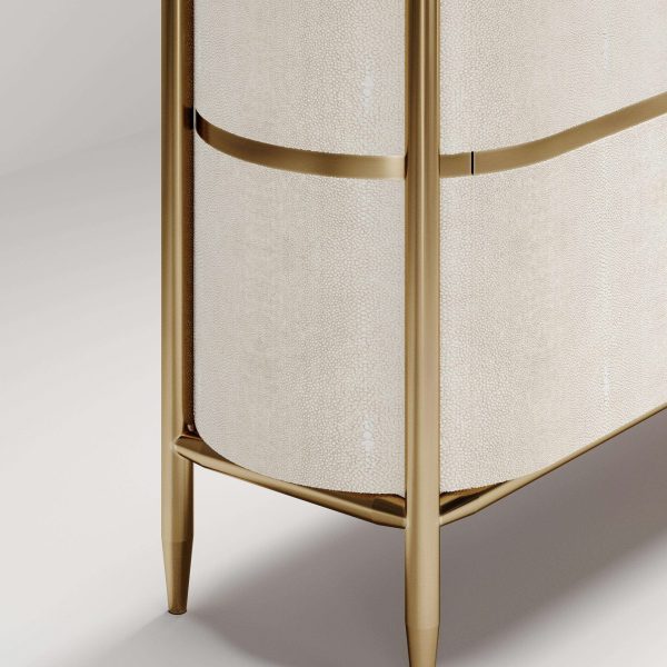 Shagreen Cabinet with Brass Accents by Kifu Paris - Image 6