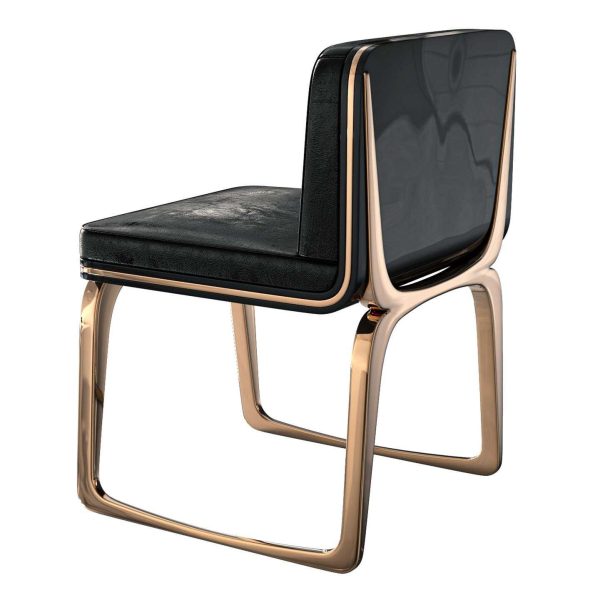 Safari XLIX Chair, Set of Eight, with Bronze & Tailor Made Leather - Image 4