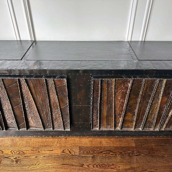 Deep Relief Steel Front Sideboard Cabinet PE-42 by Paul Evans - Image 11