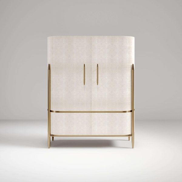 Shagreen Cabinet with Brass Accents by Kifu Paris - Image 2