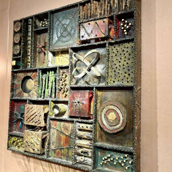 Rare Welded Steel, Polychrome, Gilt and Patinated Wall Sculpture by Paul Evans - Image 3
