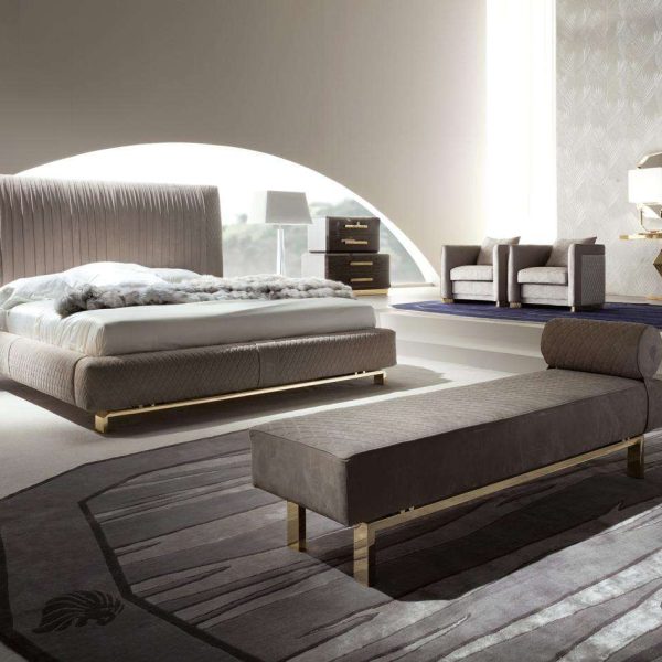 Giorgio infinity Upholstered King Size Bed Pleated Quilted Velvet Headboard - Image 8