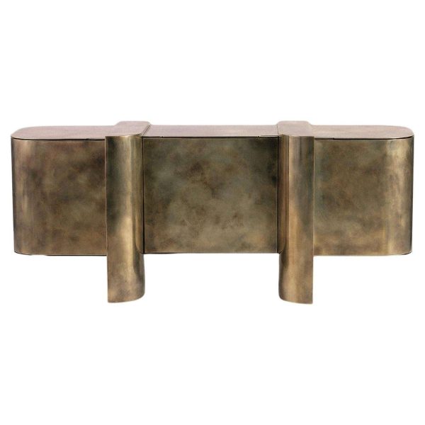 Carvel Storage Cabinet — Patinated Brass — Made in Britain