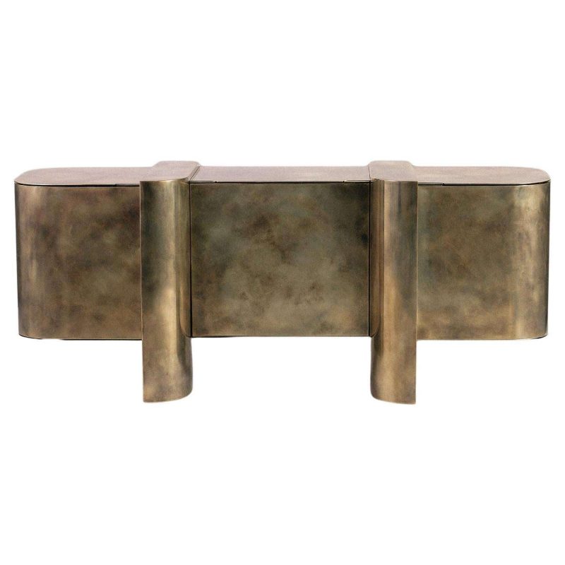 Carvel Storage Cabinet — Patinated Brass — Made in Britain