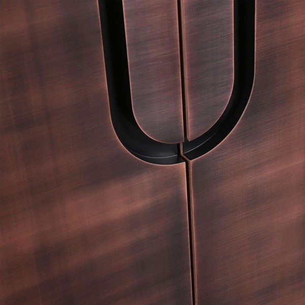 Modern Home Wine Bar Cabinet in Brushed Bronze, Brass, Copper - Image 5