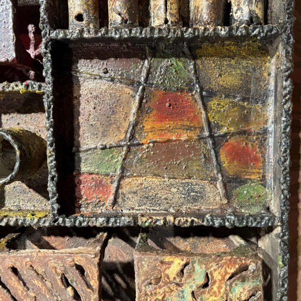 Rare Welded Steel, Polychrome, Gilt and Patinated Wall Sculpture by Paul Evans - Image 9